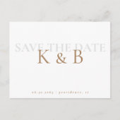 Witte Eenvoud Monogram QR Code Sla de Datum op Briefkaart (Voorkant)