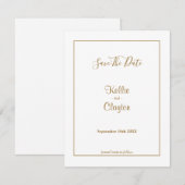 Witte Eenvoudig omlijnd sparen de Datum (Voorkant / Achterkant)