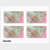 WITTE EENVOUDIGE EGG DRAGON FANTASY STICKERS (Vel)