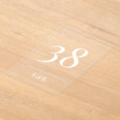 Witte Eenvoudige Moderne Acrylboog Tafelnummers Acryl Uitnodigingen (Laagn)