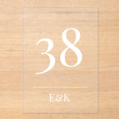 Witte Eenvoudige Moderne Acrylboog Tafelnummers Acryl Uitnodigingen (Voorkant)