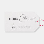 Witte Eenvoudige Moderne Vrolijke Kerstmis Cadeaulabel (Voorkant (Horizontaal))