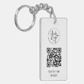 Witte, eenvoudige QR Code Logo Business Sleutelhan Sleutelhanger (Voorkant Links)