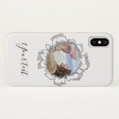 Witte Elegante Gepersonaliseerde Fototekst Case-Mate iPhone Case (Achterkant (horizontaal))