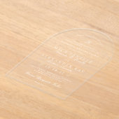 Witte Elegante Kalligrafie Formele Trouwboog Acryl Uitnodigingen (Laagn)