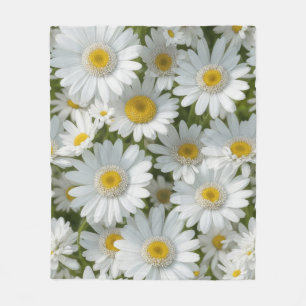 Witte elegante madeliefjes fleece deken