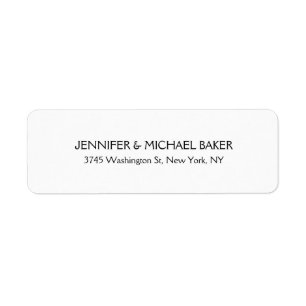 Witte Elegante Minimalistische Duidelijke Moderne  Etiket