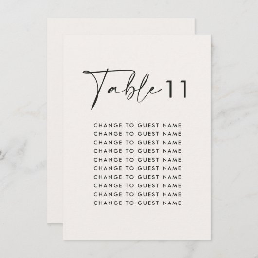 Witte elegante moderne huwelijkstafel zitgrafiek (Voorkant / Achterkant)