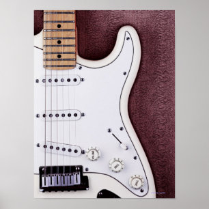 Witte elektrische gitaar 2 poster