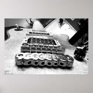 Witte elektrische gitaar poster