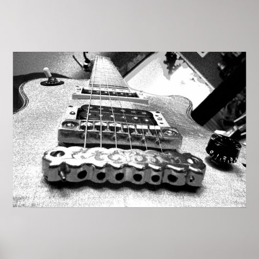 Witte elektrische gitaar poster (Voorkant)