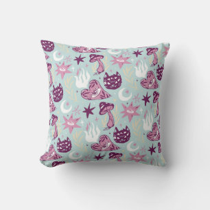Witte elementen in Purples op BlueThrow Pillow Kussen