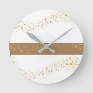 Witte en beige sterklok. ronde klok