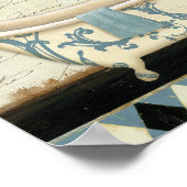 Witte en Blauwe  Bath Tub Poster (Hoek)