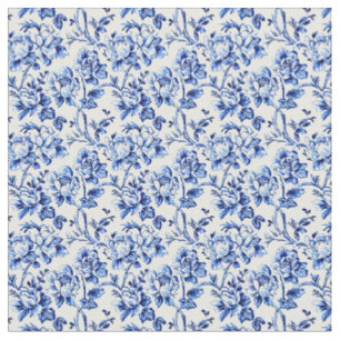 Witte en blauwe Floral verbinding Stof