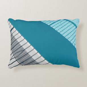 Witte en blauwe gestreepte textiel accent kussen