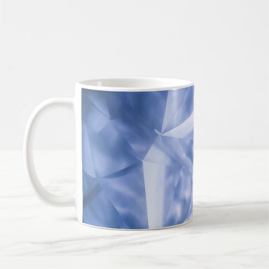 Witte en blauwe jas koffiemok (Links)