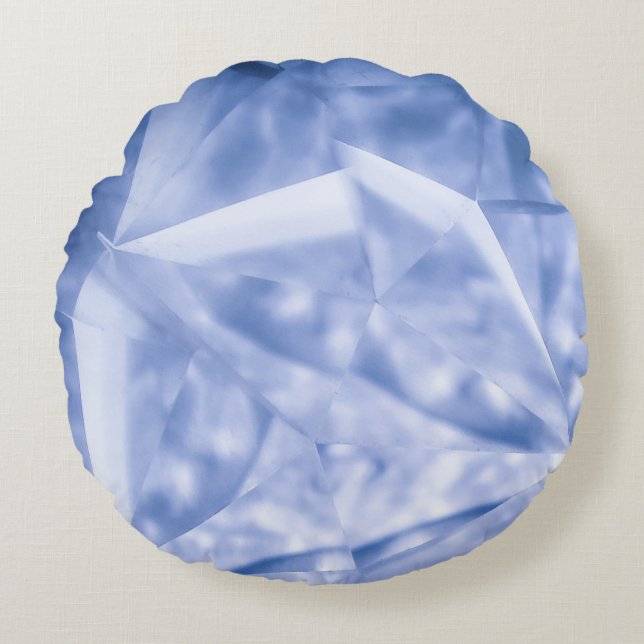 Witte en blauwe jas rond kussen (Voorkant)