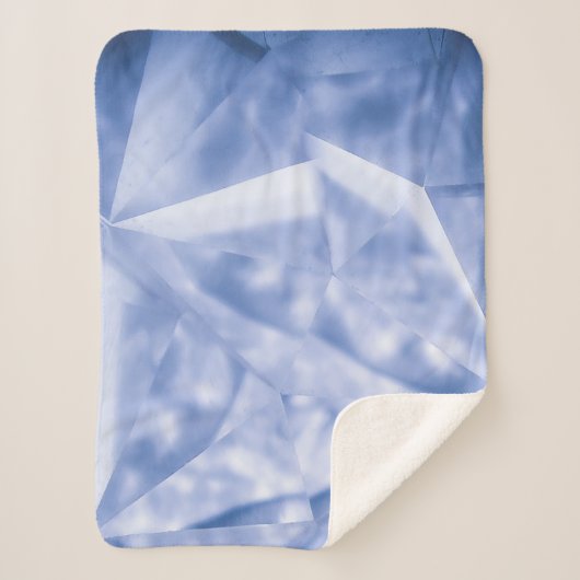 Witte en blauwe jas sherpa deken (Voorkant)