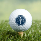 Witte en Blauwe Justitie Logo Monogram Golfballen (Insitu Shirt)
