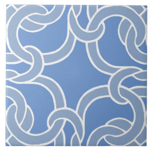 Witte en blauwe Keltische knoet naadloze patroonte Tegeltje