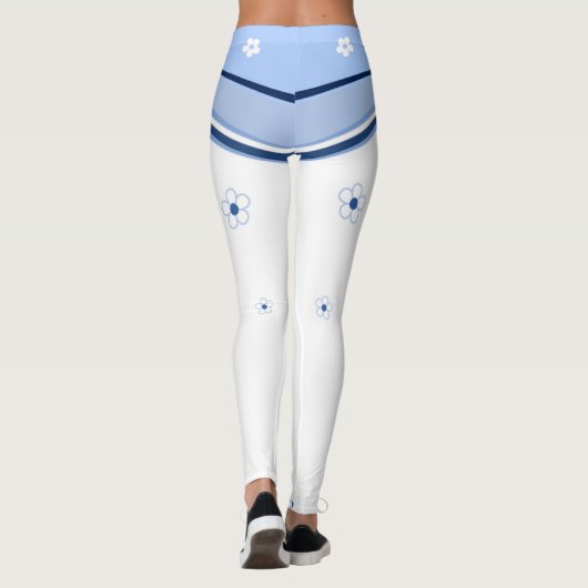 Witte en blauwe Leggings (Achterkant)
