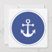 Witte en blauwe nautische bruiloft uitnodigingen (Achterkant)