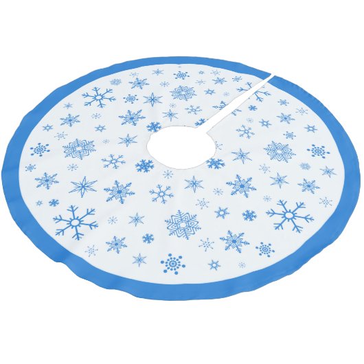 Witte en blauwe sneeuwvlok kerstboomrok kerstboom rok (Gekanteld)