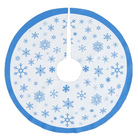 Witte en blauwe sneeuwvlok kerstboomrok kerstboom rok (Voorkant)