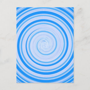 Witte en blauwe spiraal briefkaart