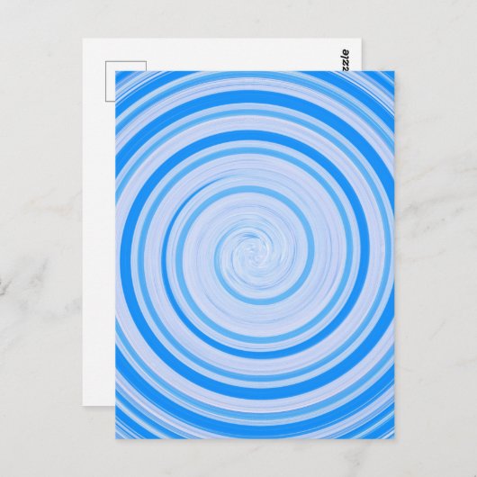 Witte en blauwe spiraal briefkaart (Voorkant / Achterkant)