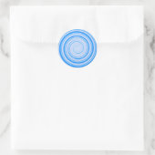 Witte en blauwe spiraal ronde sticker (Tas)