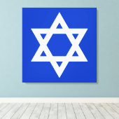 Witte en Blauwe Ster van David Canvas Afdruk (Insitu (Houten vloer))