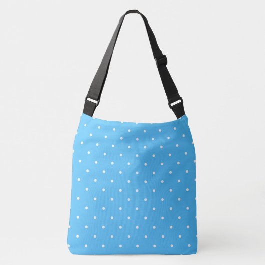 witte en blauwe stippen crossbody tas (Voorkant)