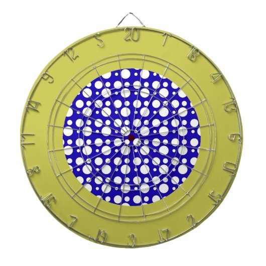 witte en blauwe stippen dartbord (Voorkant)