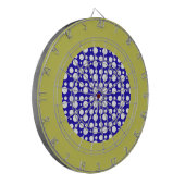 witte en blauwe stippen dartbord (Voorkant Links)