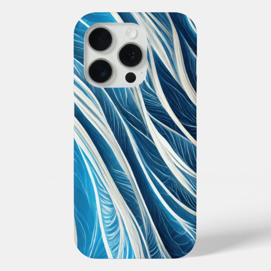 Witte en blauwe stromende lijnen met textuur Case-Mate iPhone case (Achterkant)