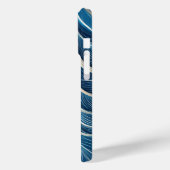 Witte en blauwe stromende lijnen met textuur Case-Mate iPhone case (Achterkant / Links)