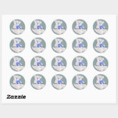 Witte en Blauwe Teddybeer Stickers (Vel)
