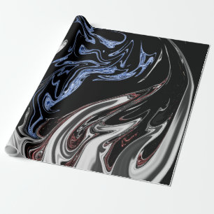Witte en blauwe vlammen Abstracte kunst Beste fi Cadeaupapier