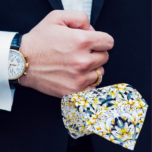 WITTE EN BLAUWE WATERVERF LILEN MANNEN STROPDAS