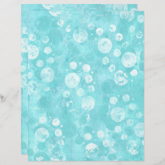 Witte en Blauwgroen Bubbels op Turquoise Scrapbook