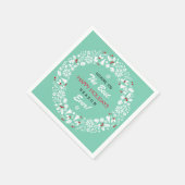 Witte en Blauwgroen kerstmis Prettige feestdagen Servetten (Hoek)