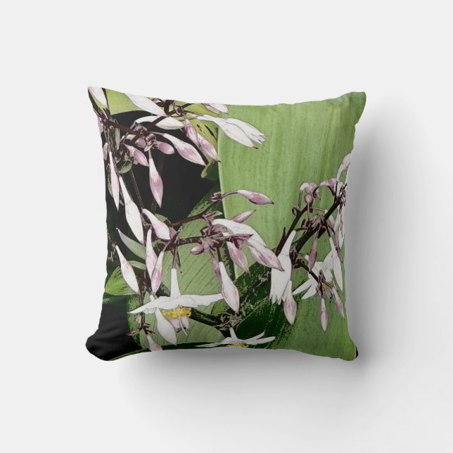 witte en bleke roze bloem kussen (Voorkant)