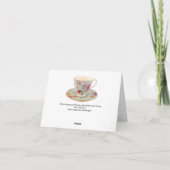 Witte en Bloemen Tea Cup en schotel Note Kaart (Achterkant)