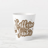 Witte en bruine koffiekop latte mok (Voorkant)