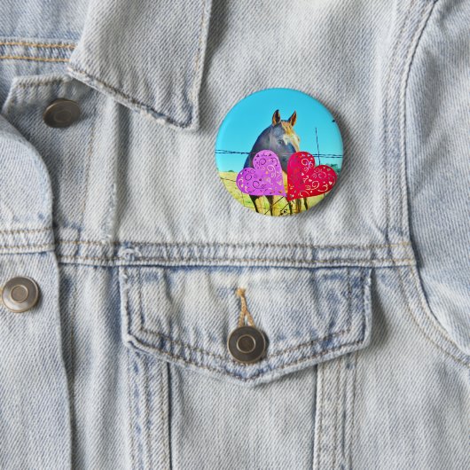 Witte en bruine Valentijn Ronde Button 5,7 Cm (In situ)