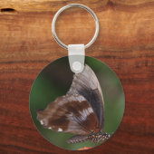 Witte en bruine vlinder op rode ventilator sleutelhanger (Voorkant)