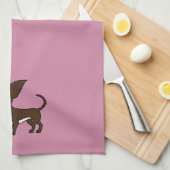 Witte en chocolade-Chihuahua met korte haas Theedoek (Quarter Fold)