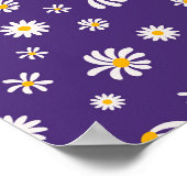 witte en gele bloemen Daisy Pattern Poster (Hoek)